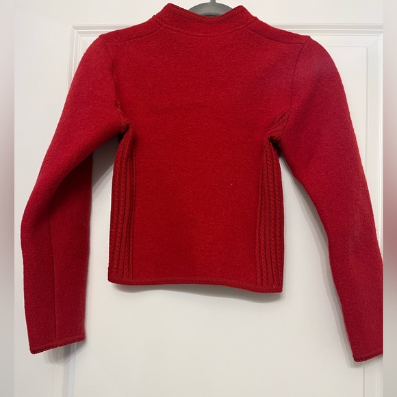 Vintage GEIGER TYROL Wool Sweater Blazer Jacket in Red Austria Size 36 - Picture 7 of 13